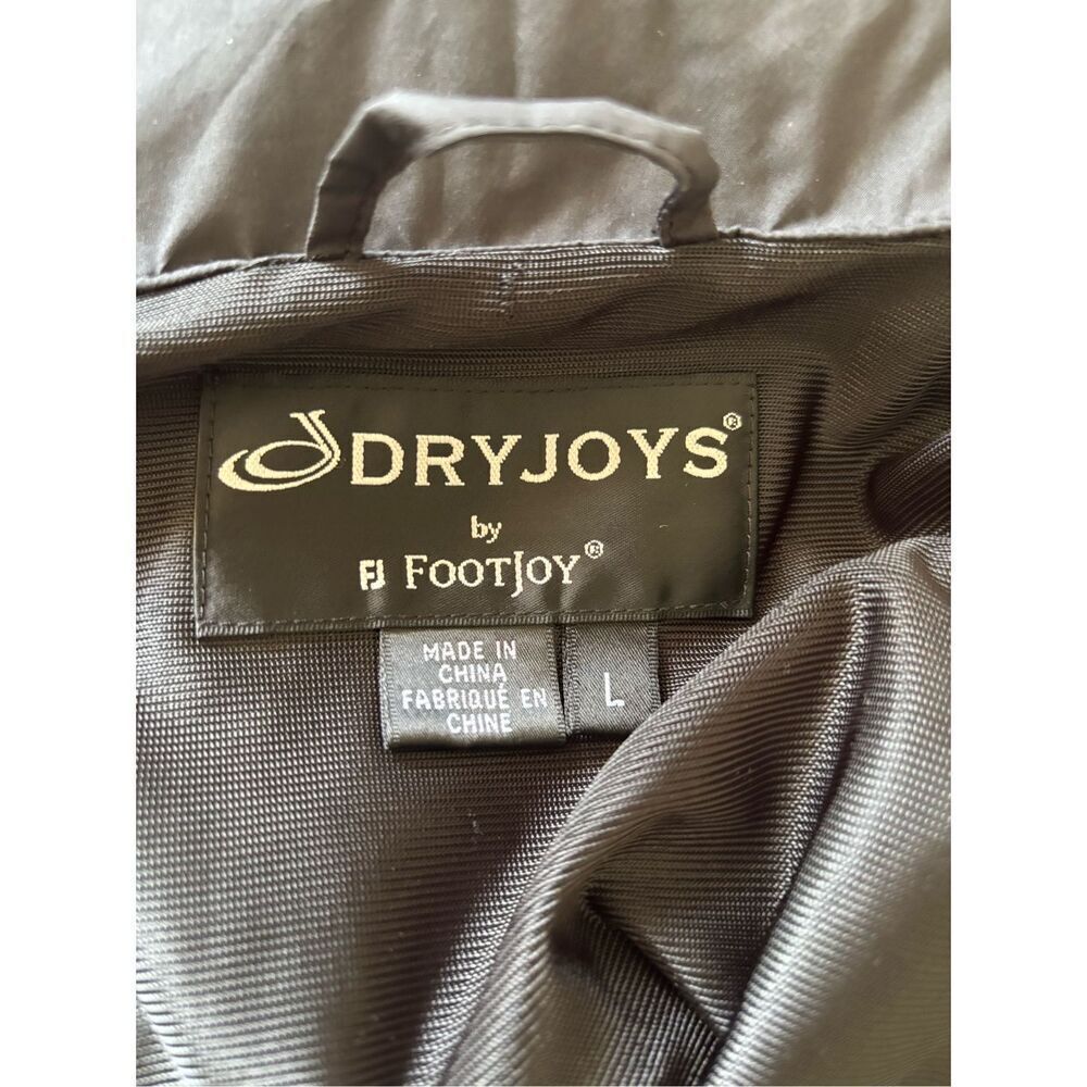 FootJoy DryJoys Black Full Zip Windbreaker Rain Jacket Golf Mens Size L - Picture 2 of 13